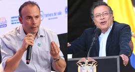 De izquierda a derecha: el alcalde Alejandro Eder y el presidente Gustavo Petro.