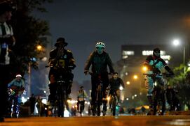 Ciclovía nocturna de este jueves, 11 de diciembre.