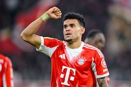 Luis Díaz celebrando un gol con el Bayern Múnich